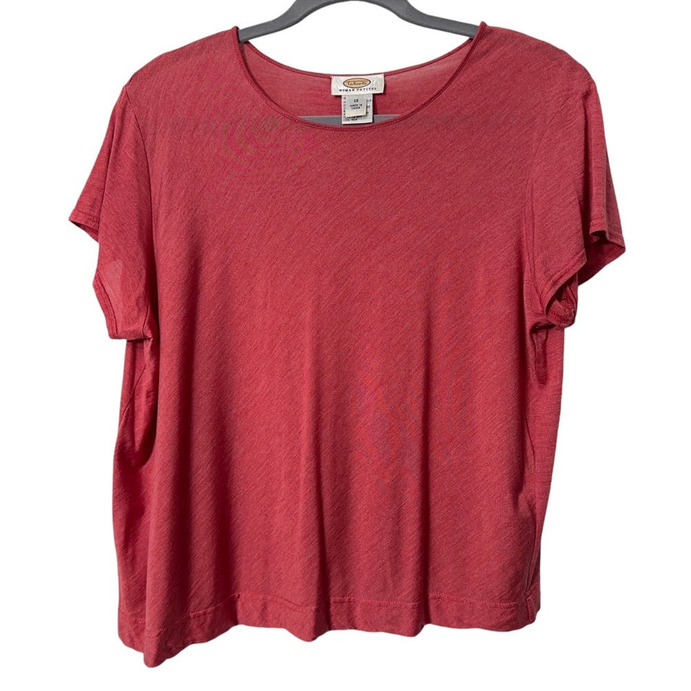 Talbots Petites Silk Tshirt Plus Size Womens 1X Cropped